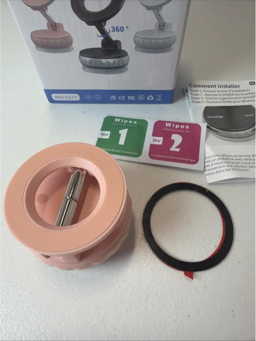 Magnetic Suction Cup Phone Holder ~ Pink
